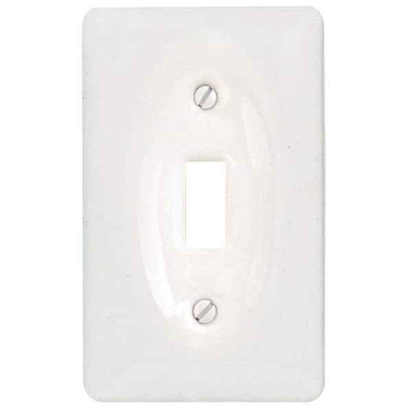 AMERELLE Allena 1 Gang Toggle Ceramic Wall Plate - White