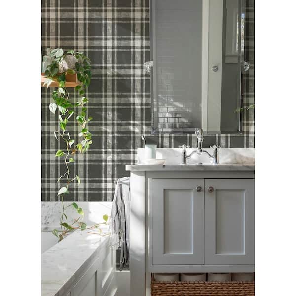 Antoine Charcoal Flannel Matte Pre-pasted Paper Wallpaper