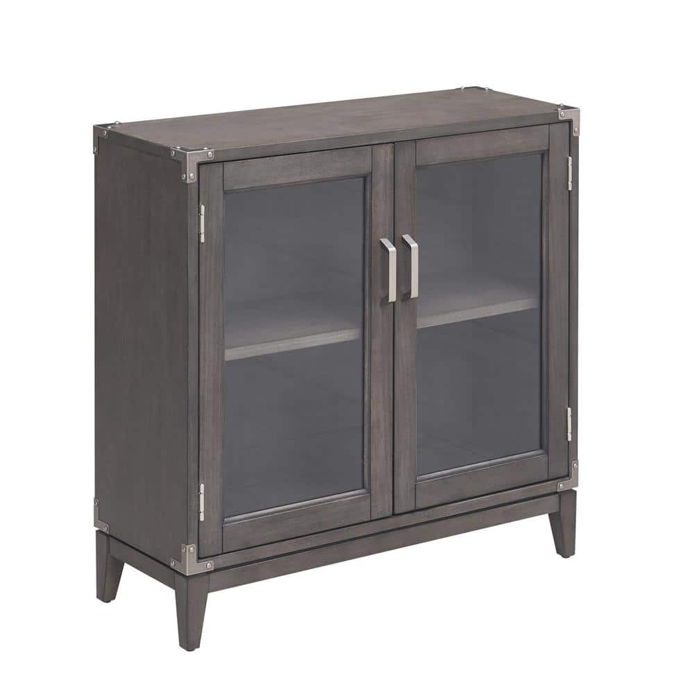Beckett 30 in. W Anthracite/Pewter Foyer Cabinet