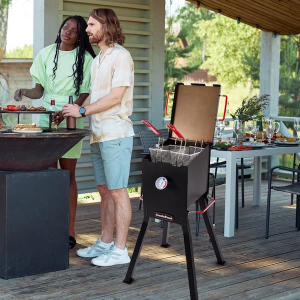 CreoleFeast 17 qt. Outdoor Propane Deep Fryer with 2-Frying