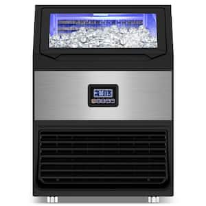 Commercial Ice Maker 220 lb./24 H Freestanding Ice Maker Machine with 65 lb. Storage, Stainless Steel
