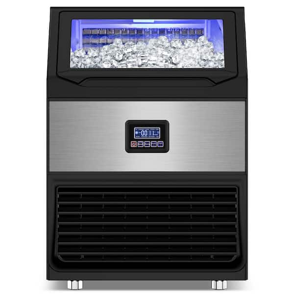 Commercial Ice Maker 220 lb./24 H Freestanding Ice Maker Machine with 65 lb. Storage, Stainless Steel