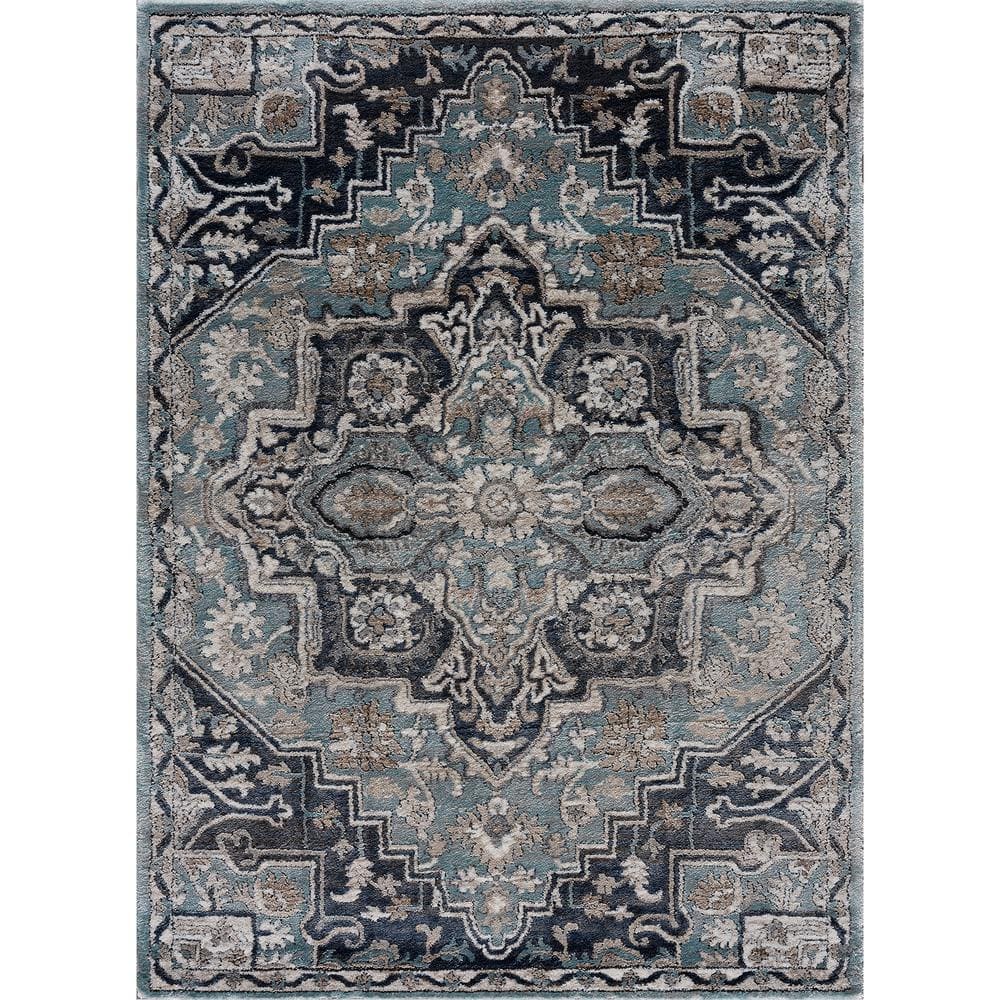 United Weavers Portsmouth Ancient Land Blue 2 ft. 7 in. x 4 ft. 2 in ...