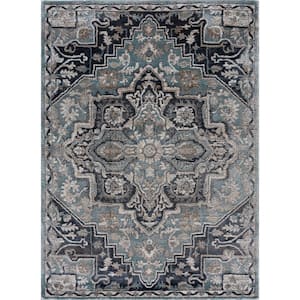 Portsmouth Ancient Land Blue 2 ft. 7 in. x 4 ft. 2 in. Accent Rug