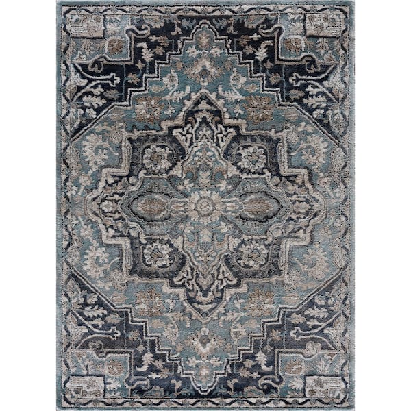 United Weavers Portsmouth Ancient Land Blue 2 ft. 7 in. x 4 ft. 2 in. Accent Rug