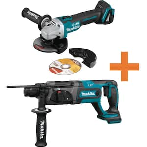 Makita 18V LXT Brushless 4-1/2/5 in. Cut-Off/Angle Grinder and 18V LXT 7/8  in. SDS-Plus Concrete/Masonry Rotary Hammer Drill XAG09Z-XRH04Z - The Home  Depot