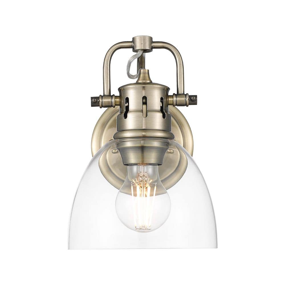 Duncan 8.25 in. 1 Light Aged Brass Vanity Light with Clear Glass Shade price history on PriceWatchPro