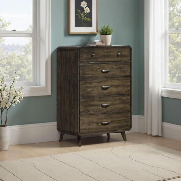 knee length dresses for ladies Benzara Dorie 52 Inch Tall Dresser Chest, 5 Drawers, Molded Trim, Ivory  White Wood