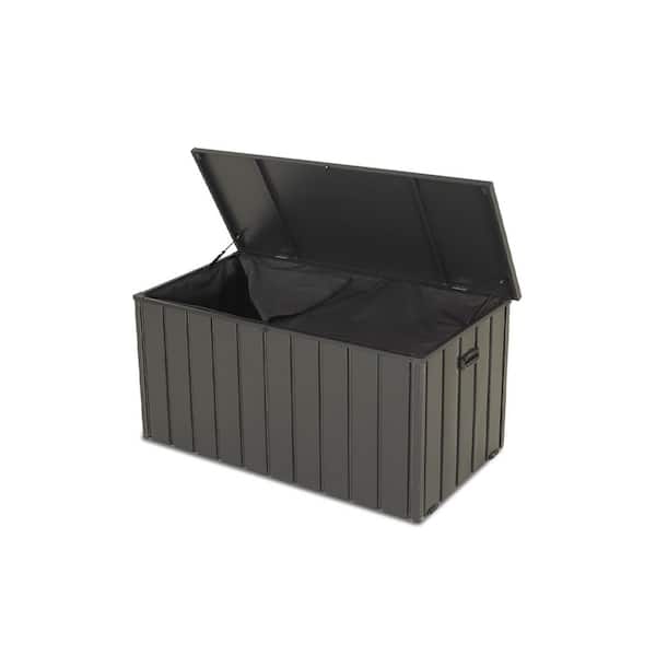 120 Gallon Outdoor Steel Deck Box with Lock and Wheels