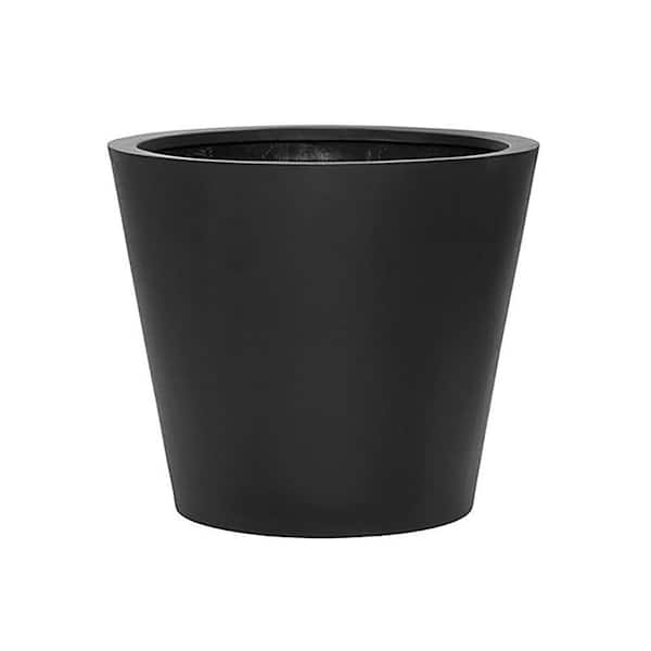 Vasesource Essex 19.75 in. x 23 in. x 23 in. Black Fiberstone Planter