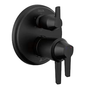 Galeon 2-Handle Wall Mount Diverter Valve Trim Kit with 6-Setting Integrated in Matte Black (Valve not Included)