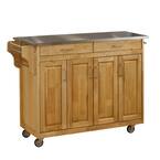 HOMESTYLES Create-a-Cart Natural Kitchen Cart With Stainless Top 9200-1012