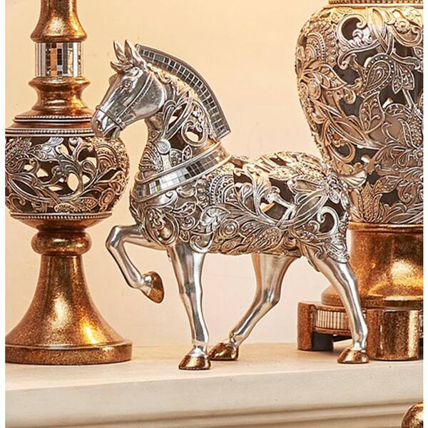 ORE International Langi Polyresin Rounded Decorative Trojan Horse