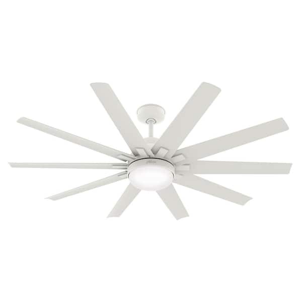 Overton 60 in. LED Indoor/Outdoor Matte White Ceiling Fan with Light Kit and Wall Control