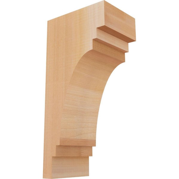 Ekena Millwork 5-1/2 in. x 8 in. x 16 in. Western Red Cedar Pescadero Smooth Corbel