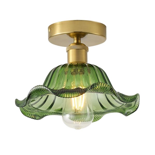 hana ❁ aiwen 9.84 in. 1-Light Vintage Flower Semi-Flush Mount Cottage