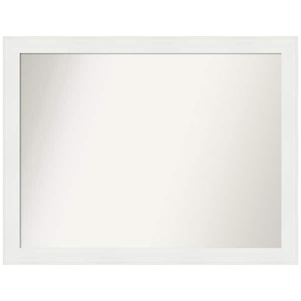 Amanti Art Vanity White Narrow 35.5 in. x 27.5 in. Custom Non-Beveled Recycled Polystyrene Framed Bathroom Vanity Wall Mirror