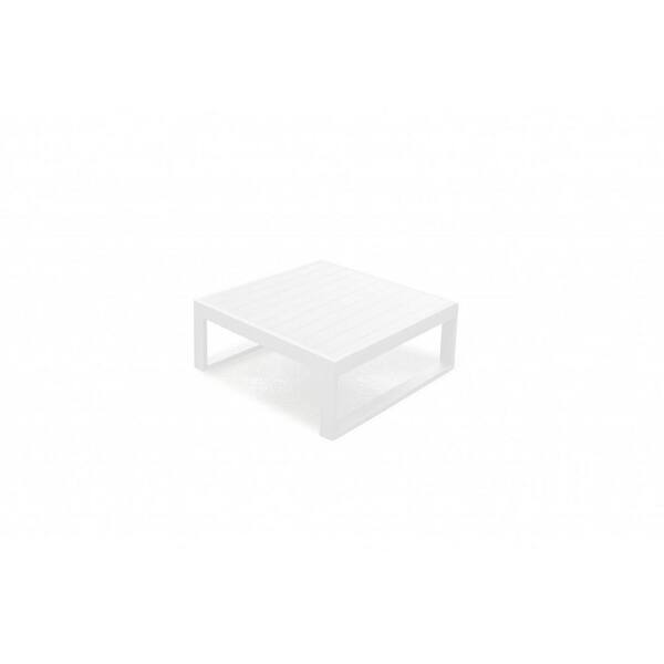 HomeRoots Danielle 29.5 in. White Aluminum Coffee Table