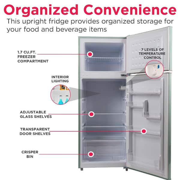 Frigidaire 7.5 cu. ft. Retro Mini Fridge in Mint with Top Freezer