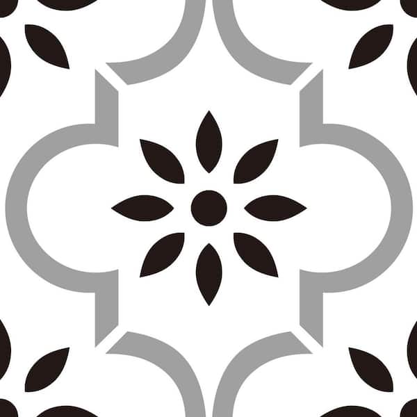 Gray and White 6 in. x 6 in. Vinyl Peel and Stick Backsplash Tile Decals 12-Pack for Kitchen and Bathroom