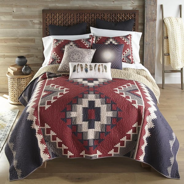 Mojave UCC 3-Piece Red Polyester King Quilt Set