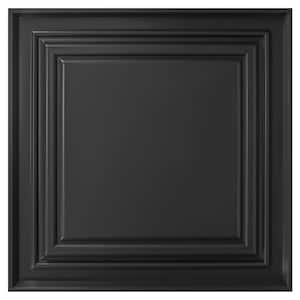 Black 2 ft. x 2 ft. Decorative Glue up/Drop In Ceiling Tile Suspended Grid Panel (48 sq. ft./case)