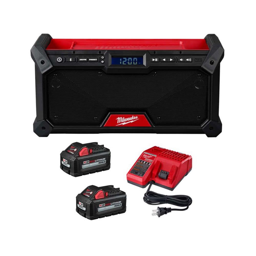 MILWAUKEE M18 18V Lith-Ion Cordless Jobsite Radio w/ (2) Battery & Charger Kit (2952-20-48-5)