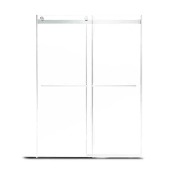 Teamson Kids 48 in. W x 76 in. H Double Sliding Frameless Shower Door in Chromed with 5/16 in. (8 mm) Clear Glass