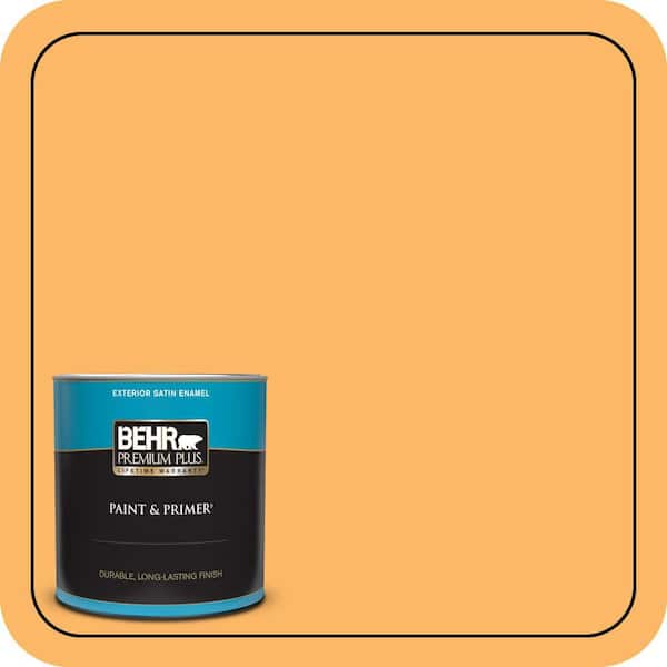 BEHR PREMIUM PLUS 1 qt. Home Decorators Collection #HDC-SM14-11 Yellow Polka Dot Satin Enamel Exterior Paint & Primer
