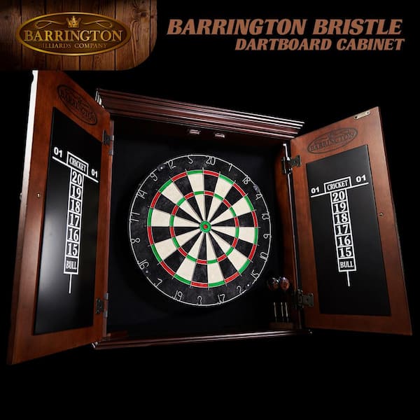 Barrington Ham Bristle Dart Board, Hanging Dartboard Cabinet