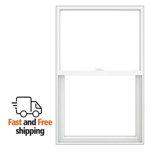 V-2500 Series 31.75 in. x 37.5 in. Single Hung Vinyl Low-E White Pocket Frame Replacement Tilt-In Window