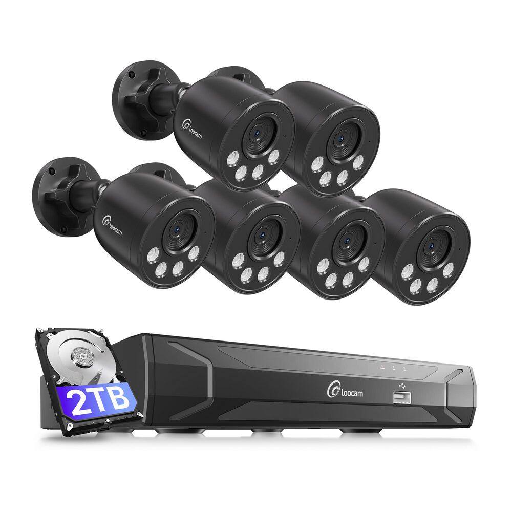 4K Ultra HD 8-Channel 8MP PoE 2TB NVR Security Camera System with 6-Wired PoE IP Cameras, Smart Human Vehicle Detection price history on PriceWatchPro