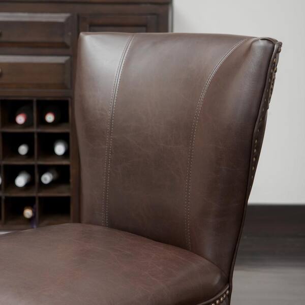 Noble House Jackie Brown Leather Accent, Jackie Bonded Leather Dining Chair By Christopher Knight Home