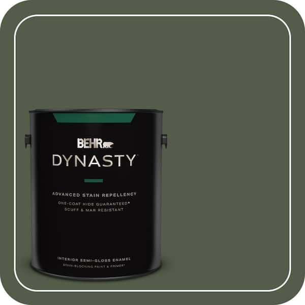 BEHR DYNASTY 1 gal. #430F-7 Windsor Moss Semi-Gloss Enamel Interior Stain-Blocking Paint & Primer