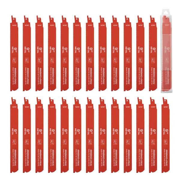 9.84 in 14/18 TPI Metal Cutting Bi-Metal Reciprocating Saw Blade (25-Pack), Sharp Teeth for 1/8-5/16 in Metals