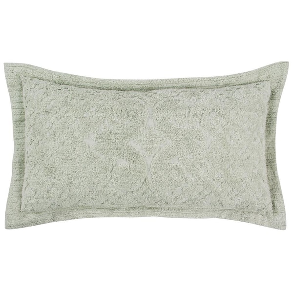 Better Trends Ashton Collection in Medallion Design Sage King 100% Cotton Tufted Chenille Sham