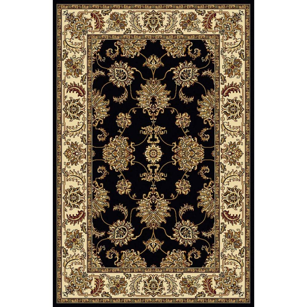 Noble Black 3 ft. x 5 ft. Traditional Floral Oriental Area Rug
