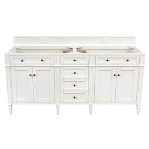 Brittany 71.0 in. W x 23.0 in. D x 32.8 in. H Double Bath Vanity Cabinet without Top in Bright White