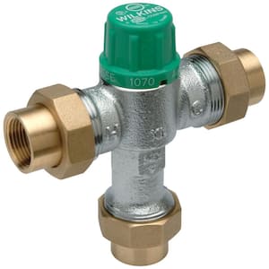 3/4 in. ZW1070XL Aqua-Gard Thermostatic Mixing Valve with Copper Sweat Connection Lead Free