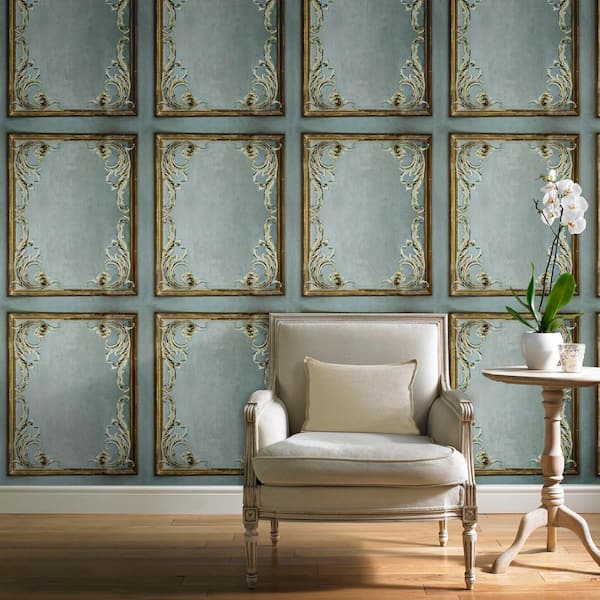 Rococo Wood Panel Grey Textured Wallpaper (Covers 56 sq. ft.)