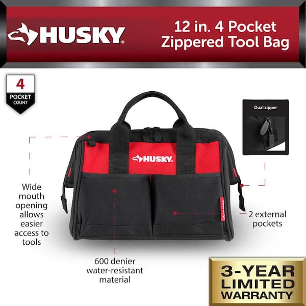 12 in 4 Pocket Zippered Tool Bag