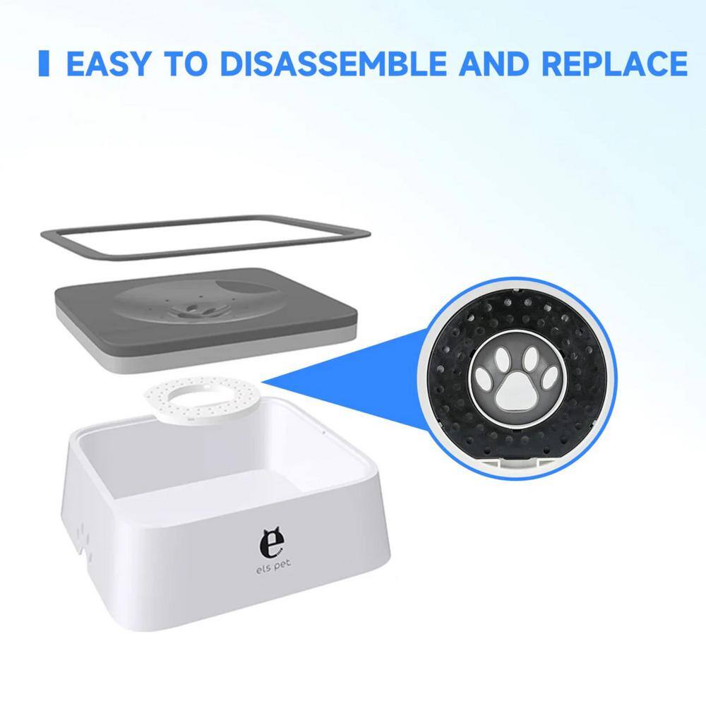 Els Pet 2L White and Gray Floating Dog Bowl