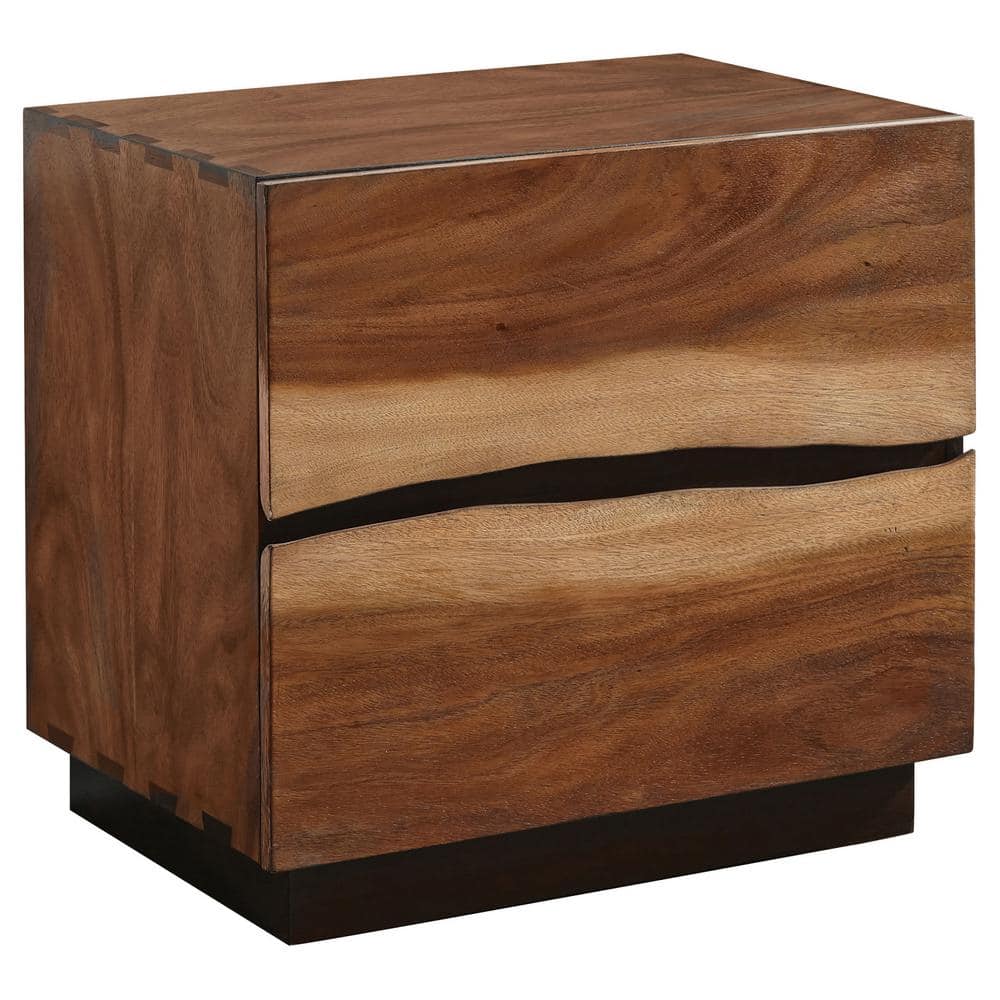 Smokey Walnut and Coffee Bean 2-Drawer Nightstand