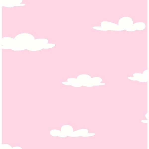 Brewster Pink Clouds Pink Paper Strippable Roll (Covers 56.4 sq. ft.)