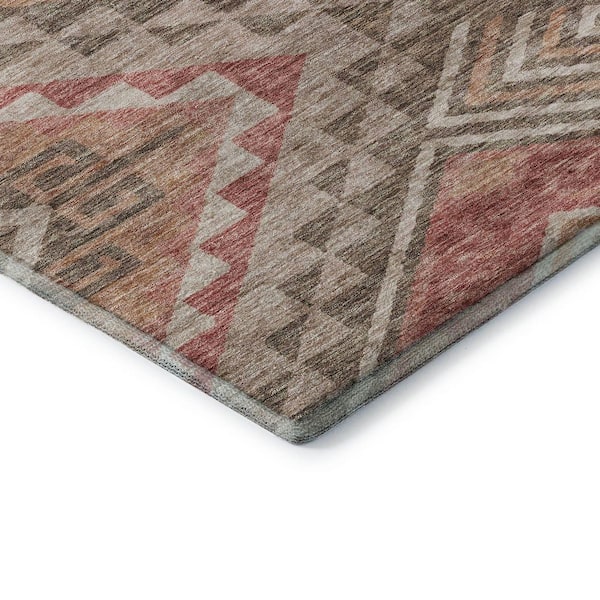 Mayfield Premium Machine Washable Abstract AMF1091 Brown 5 ft. x 7 ft. 6 in. Area Rug