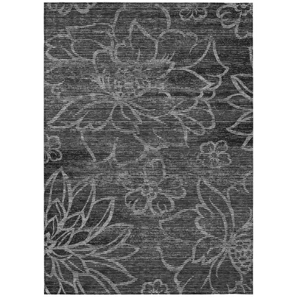 Chantille Machine Washable Indoor/Outdoor Abstract ACN2789 Black 10 ft. x 14 ft. Area Rug