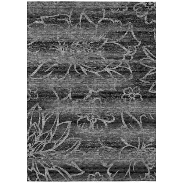 Chantille Machine Washable Indoor/Outdoor Abstract ACN2789 Black 5 ft. x 7 ft. 6 in. Area Rug