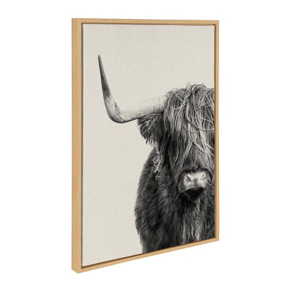 23 x 33 Sylvie Highland Cow Color Framed Canvas by The Creative Bunch  Studio Natural - Kate and Laurel