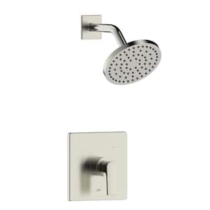 Chatelet Single-Handle 1-Spray Settings Round Shower Faucet Set in Brushed Nickel with Pressure Balance Valve Included