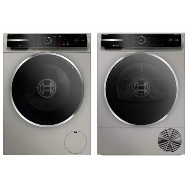 800 Series 2.4 cu. ft. Washer and 4 cu. ft. Ventless Electric Dryer Set in Pearl Steel
